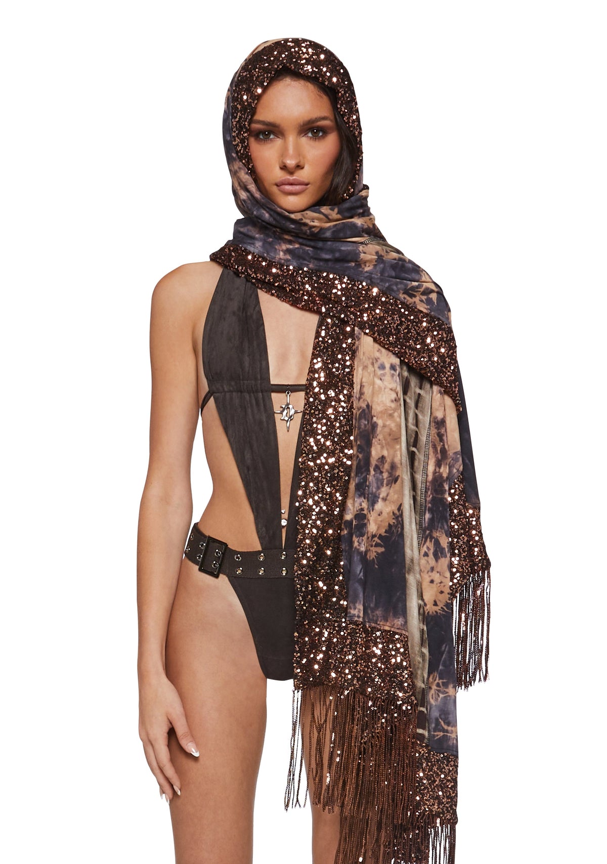 Clear Curiosity Scarf - Black/Gold
