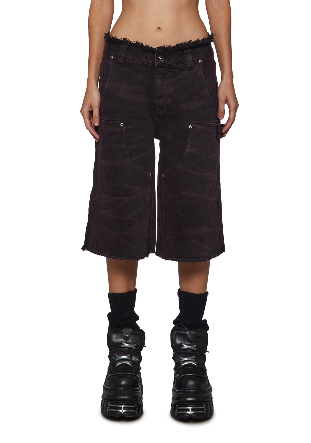 Reloop Washed & Distressed Denim Jorts