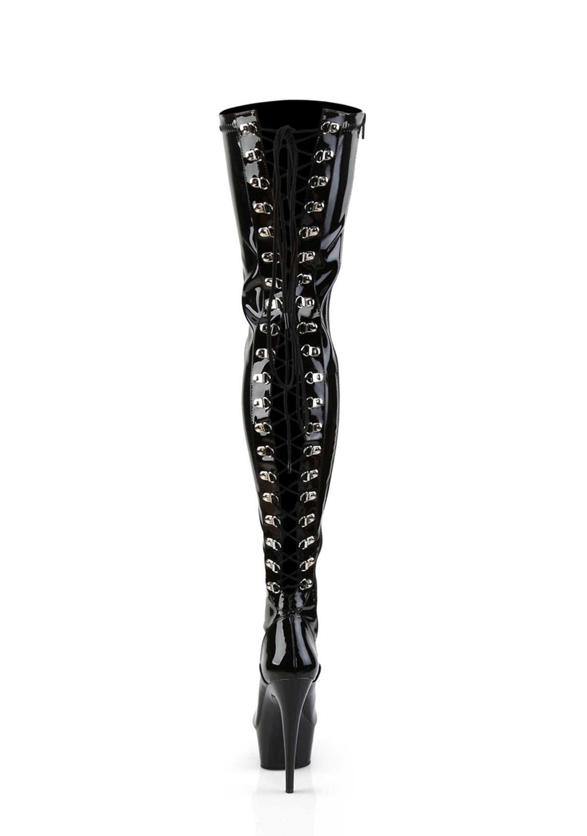 Delight-3063 Platform Thigh High Boots-Black