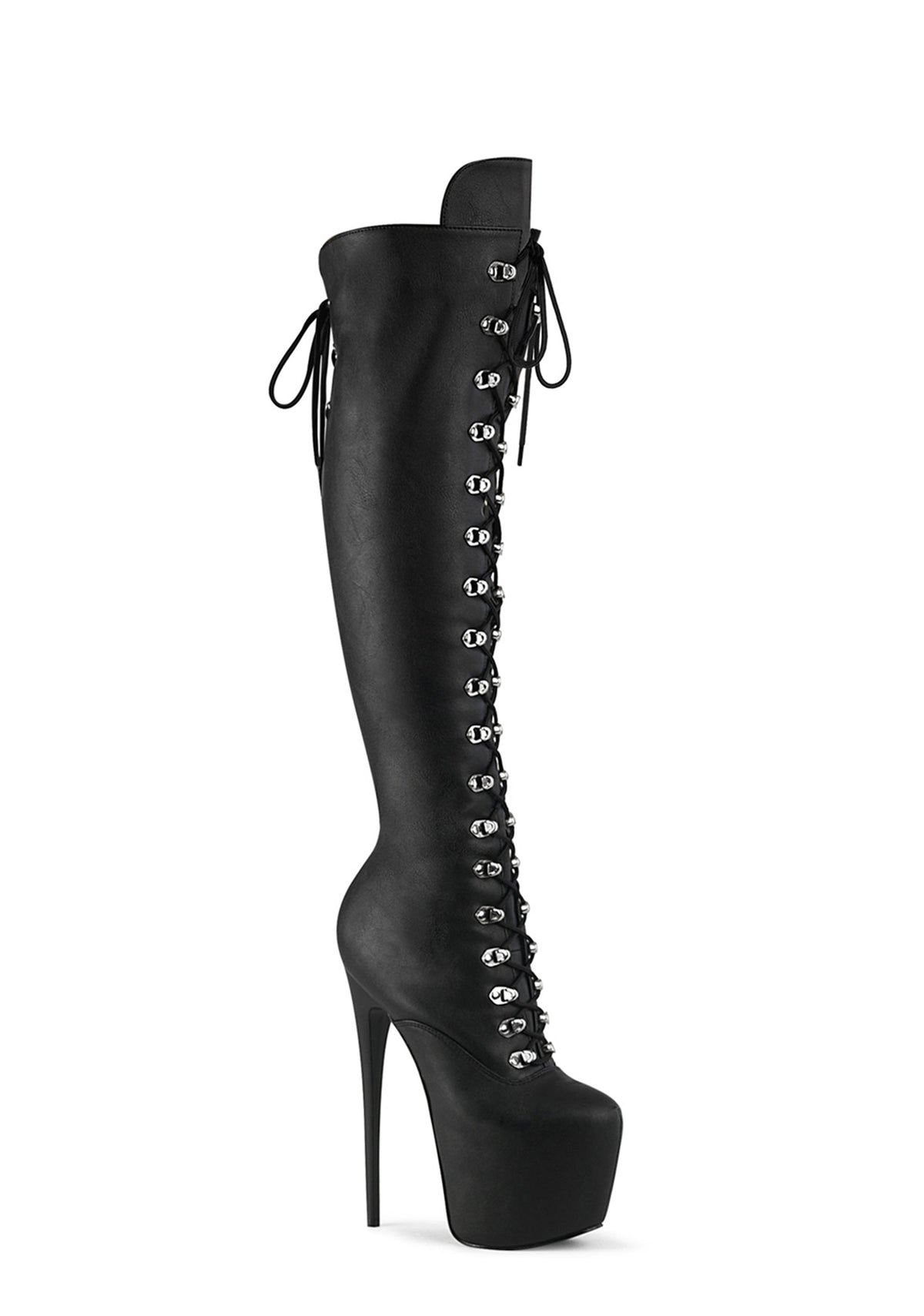 Jubilant-3012 Platform Over-The-Knee Boots-Black PU