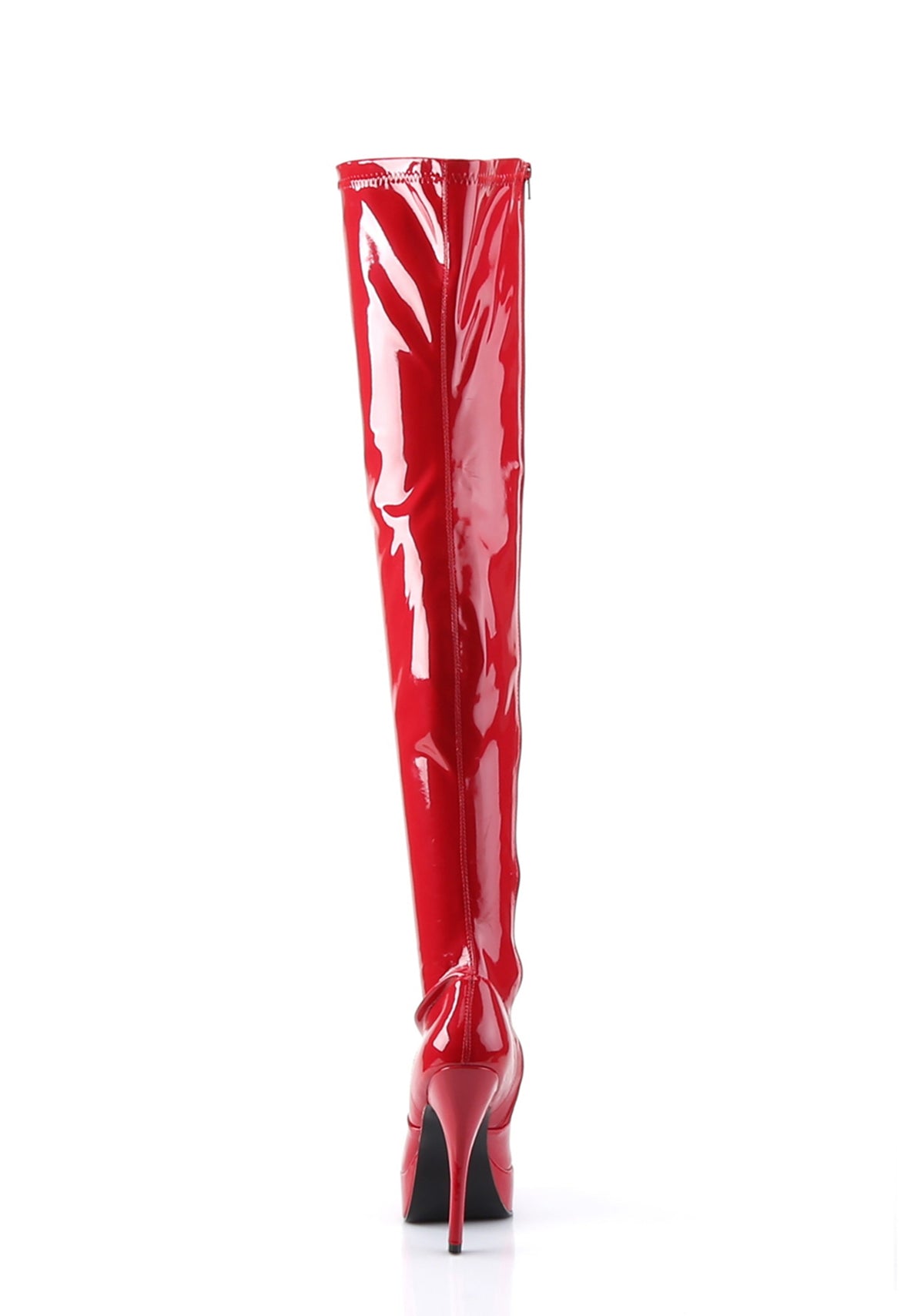 Indulge-3000 Platform Thigh High Boots-Red
