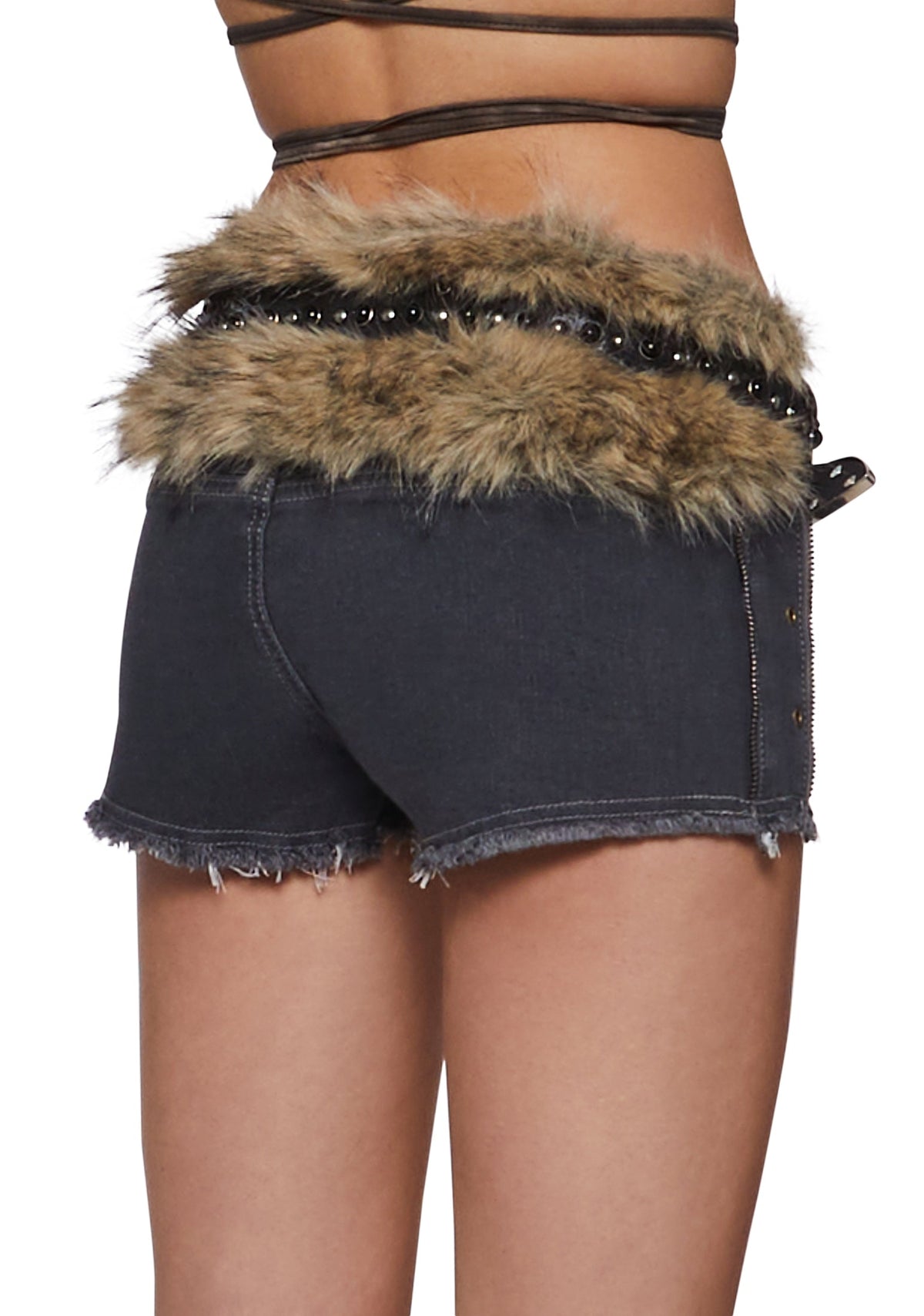 Rodeo Studded Belt with Fur
