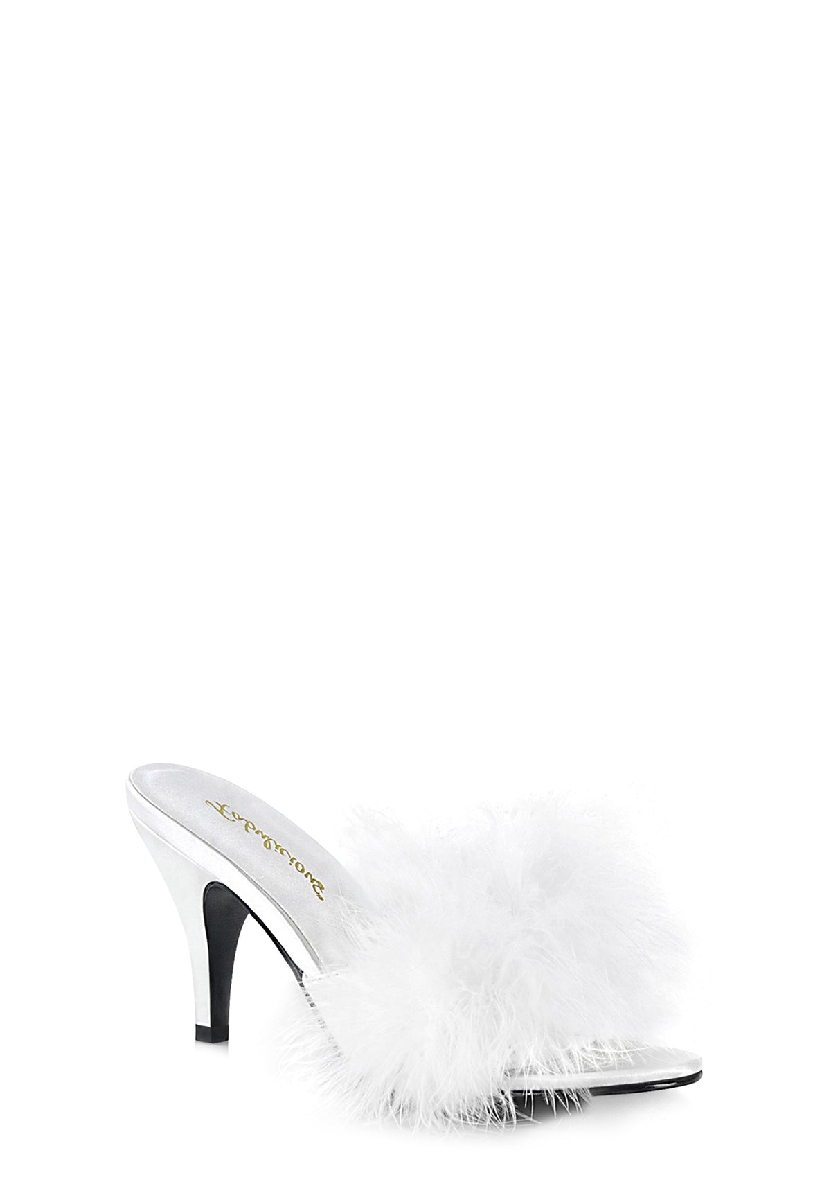 Amour-03 Marabou Slipper - White