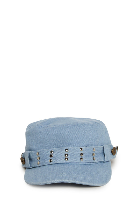 Studded Cadet Hat - Denim
