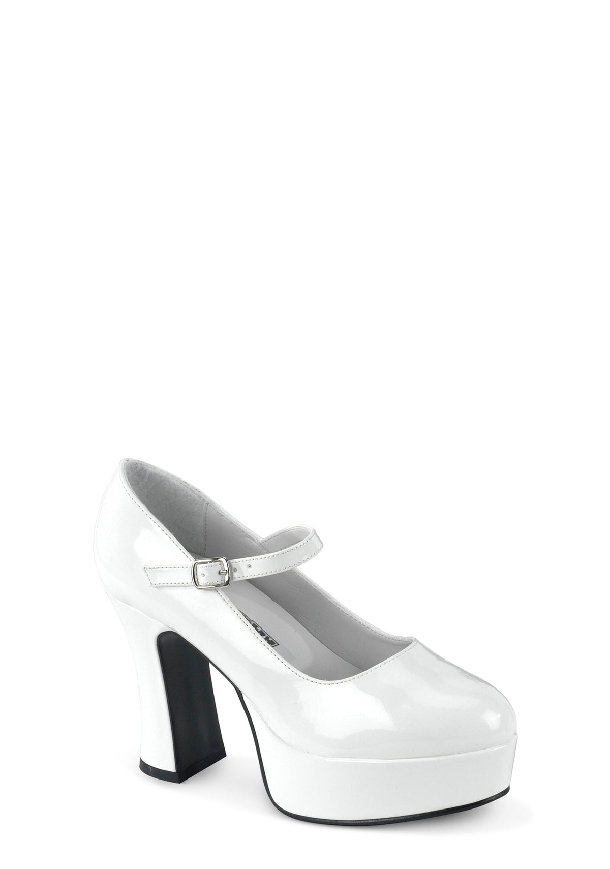 Mary Jane 50 Platform Heels - White