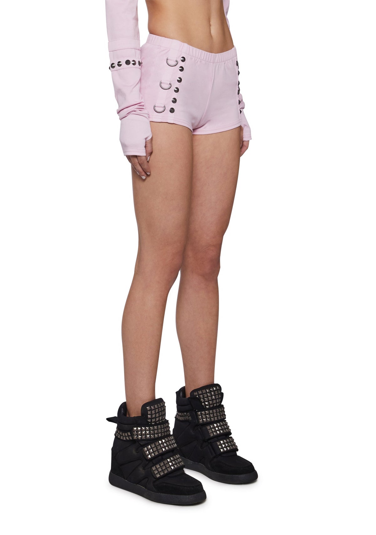 Ego Micro Shorts With Hardware - Pink