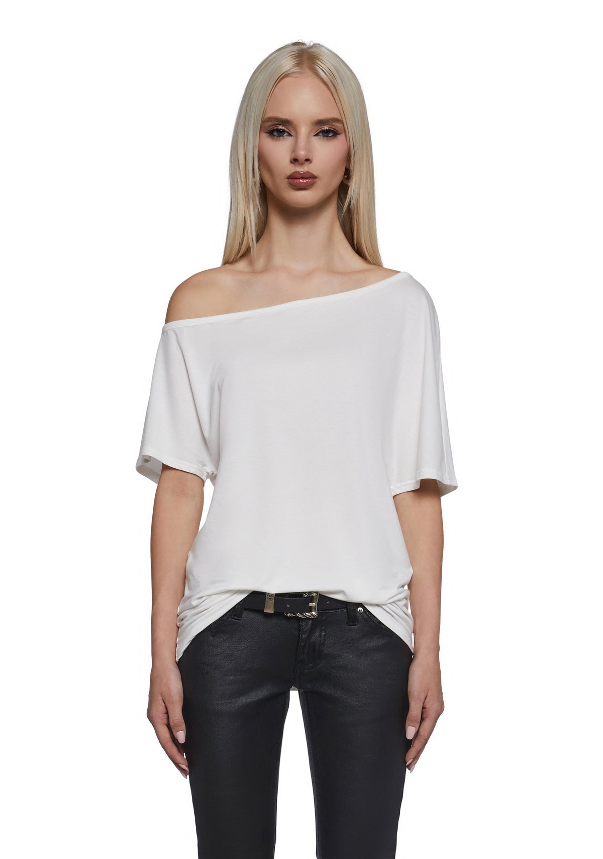 Flirting Over Oversized Tee - White