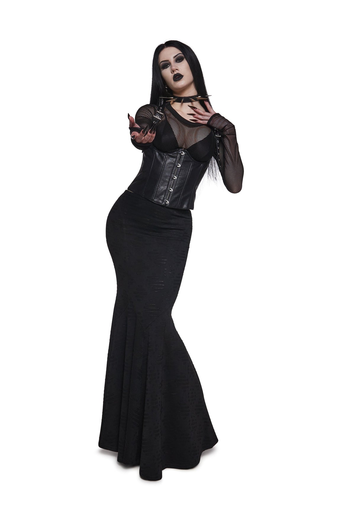 Dark Elegance Corset Maxi Skirt