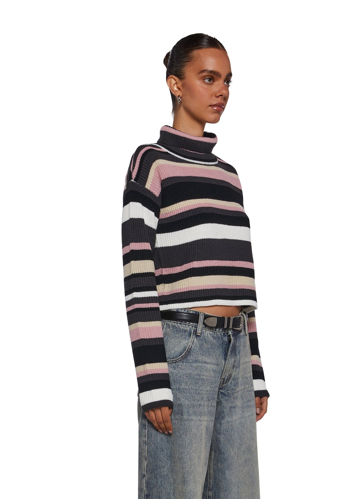 Cool Breeze Turtleneck Sweater - Pink