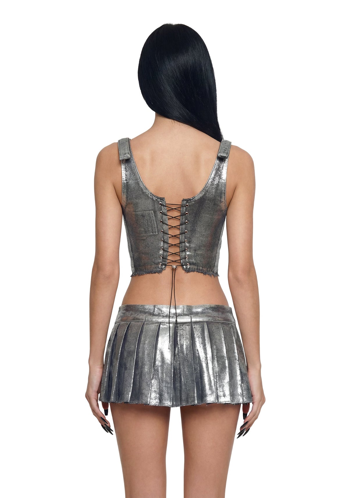 Denim Corset - Silver