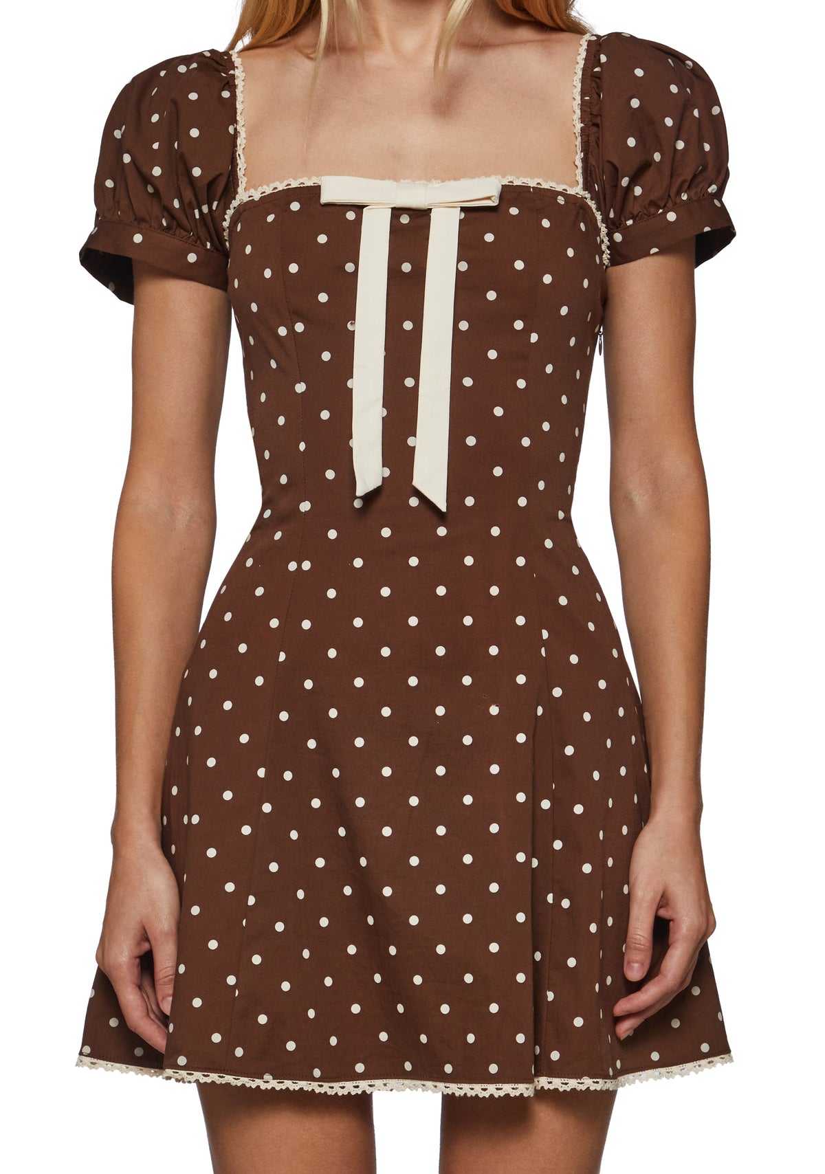 Circe Polka Dot Short Sleeve Mini Dress