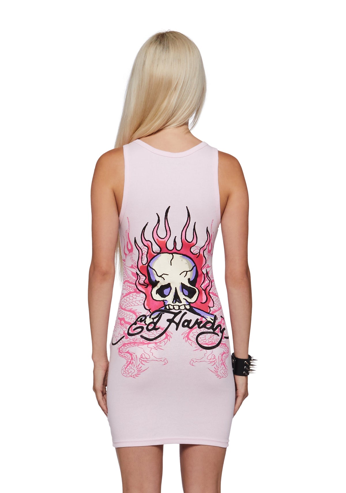 Pink Leopard Rib Tank Dress