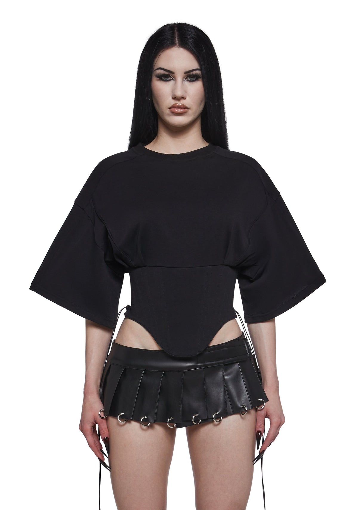 Team Player Corset T-Shirt - Black