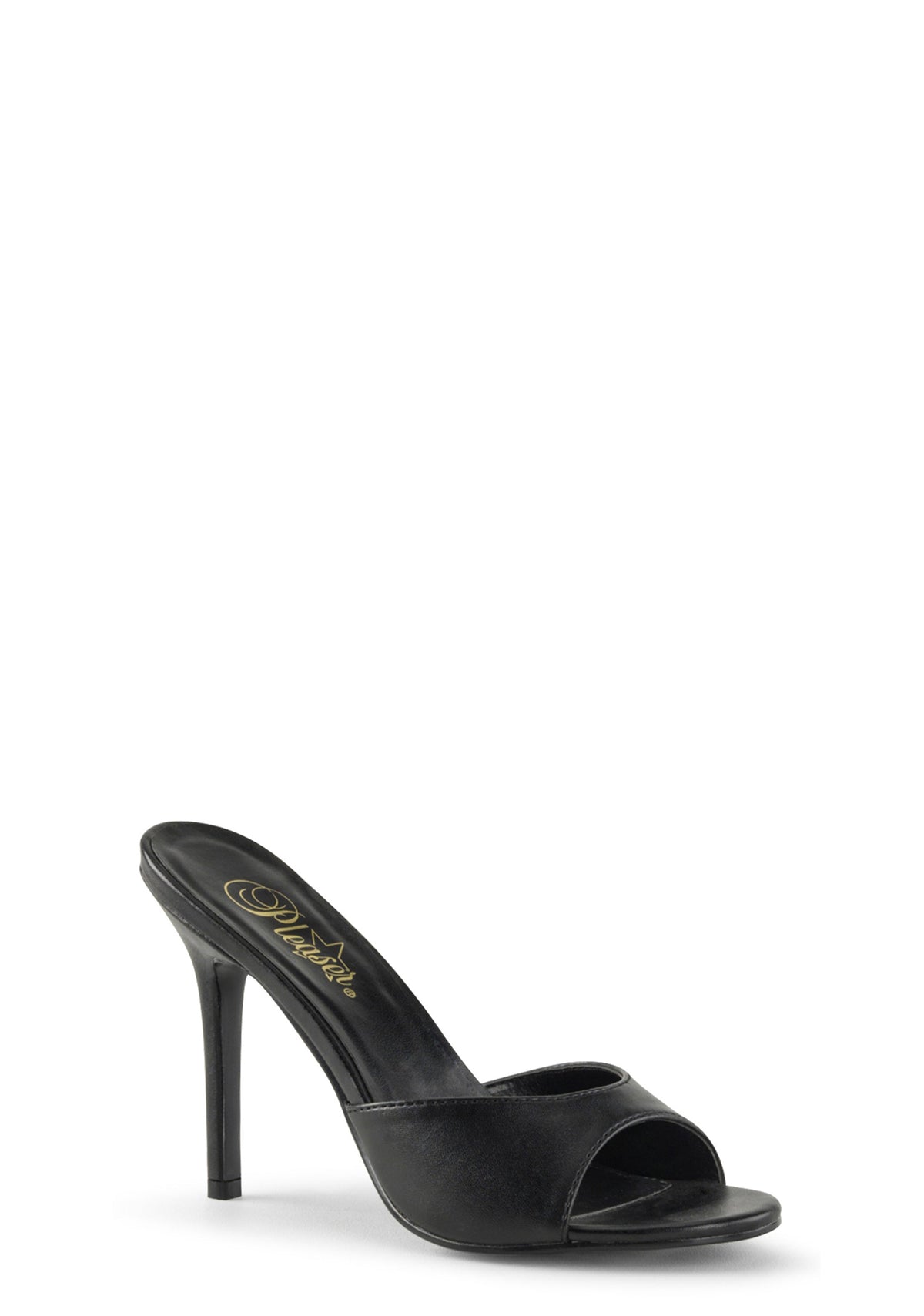 Classique-01 Peep Toe Matte Heels - Black