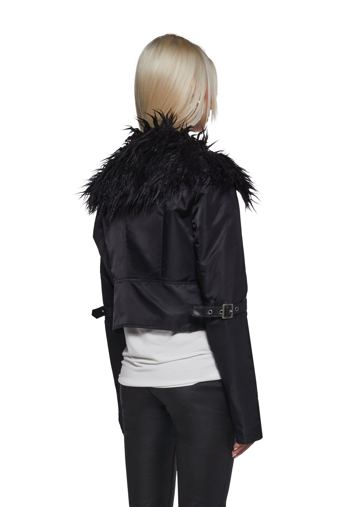 Polished Rebel Cropped Bomber Jacket