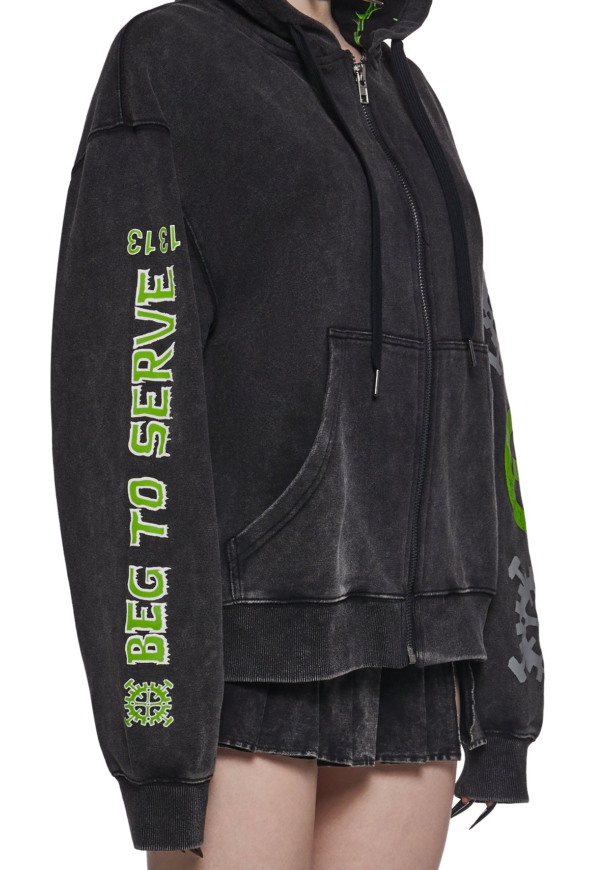 Black No.1 Washed Hoodie