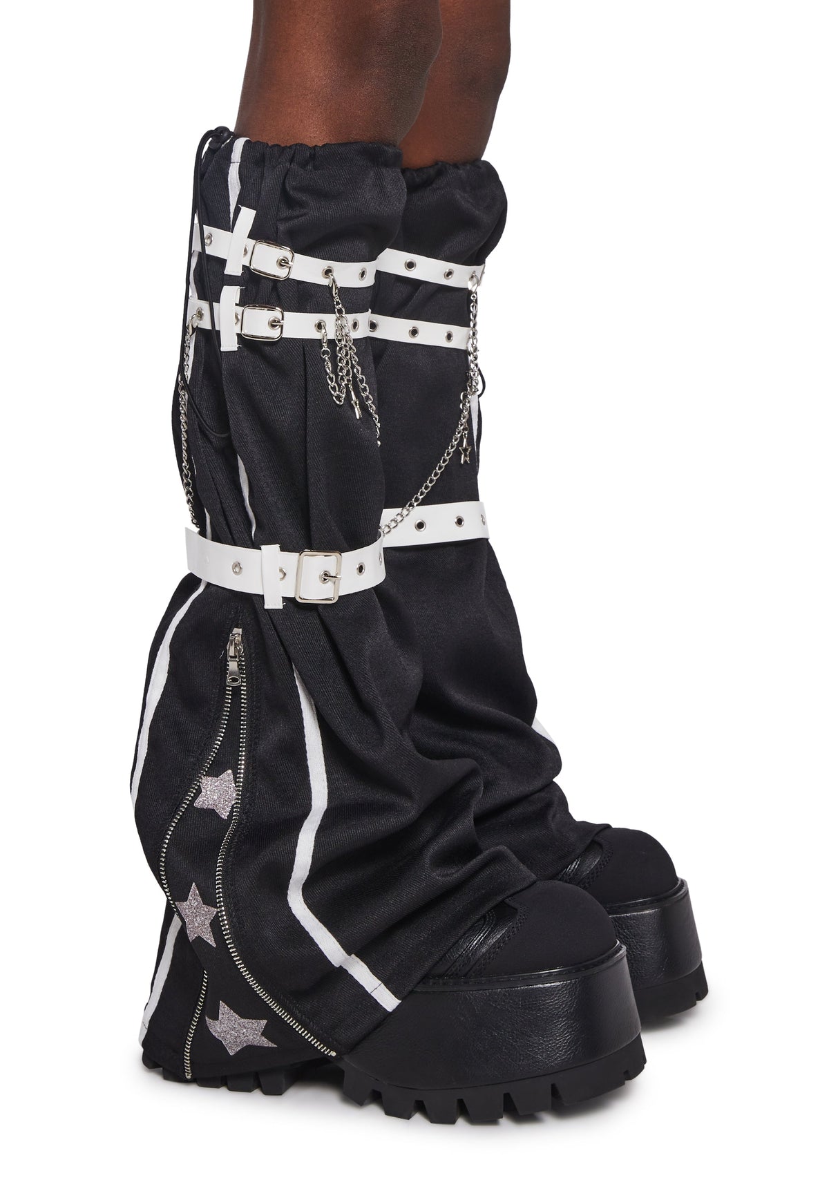 Star Point Leg Warmers With Buckles