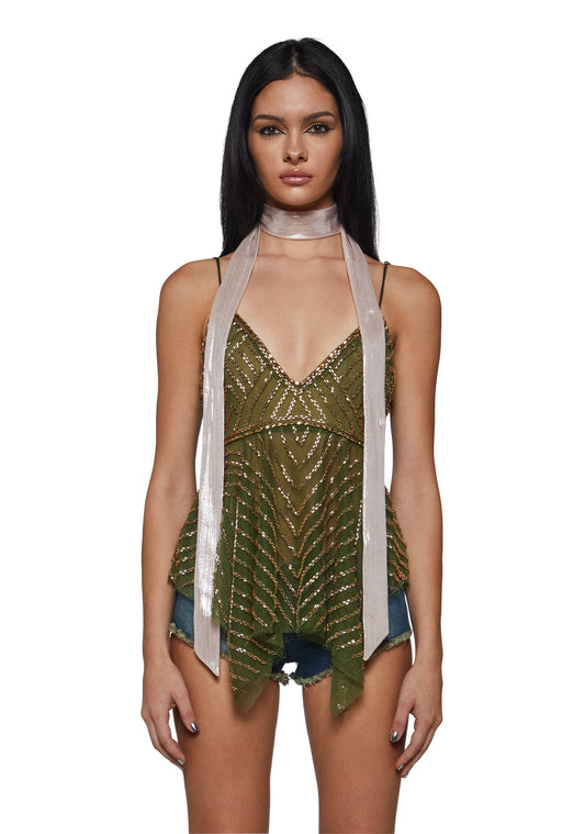 Shimmer Skinny Scarf - Silver