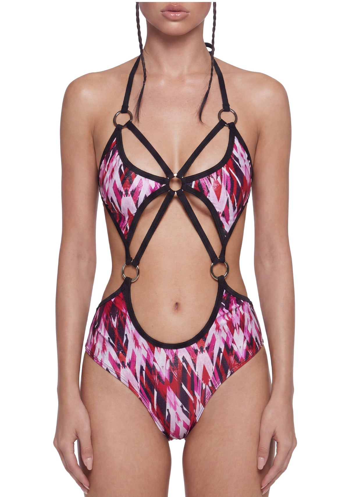 Refracted O-Ring Spandex Bodysuit
