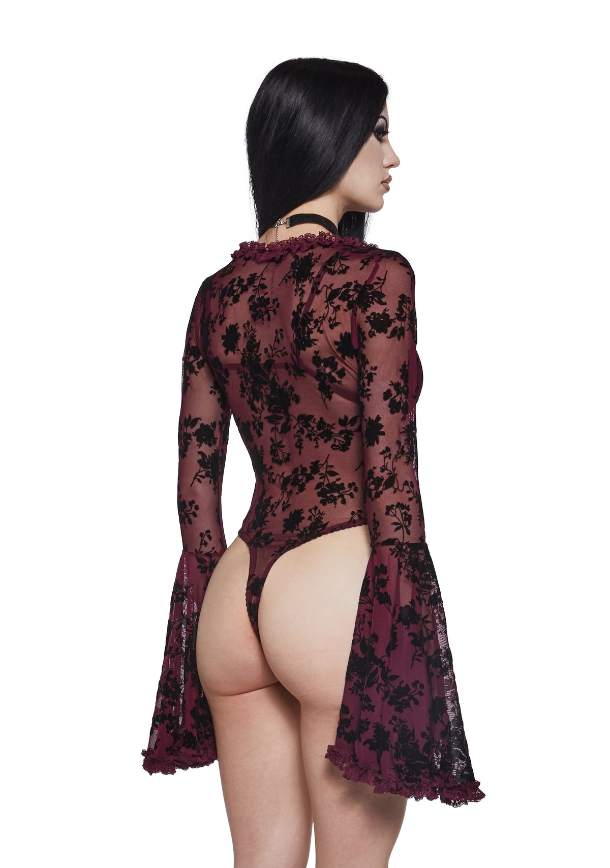 Pursuit Of Blood Mesh Bodysuit - Red