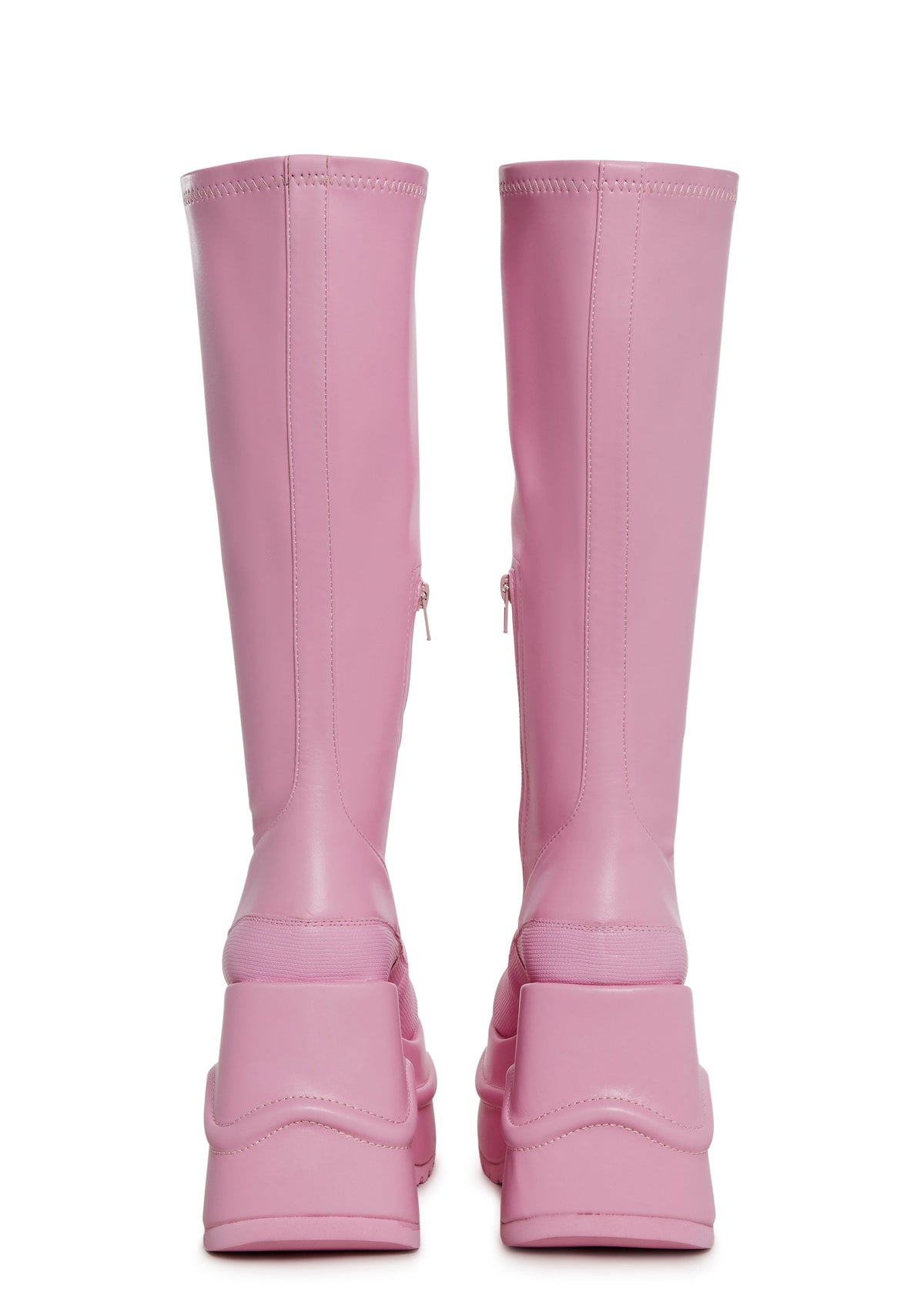 New Fans Wedge Stretch Boots - Pink