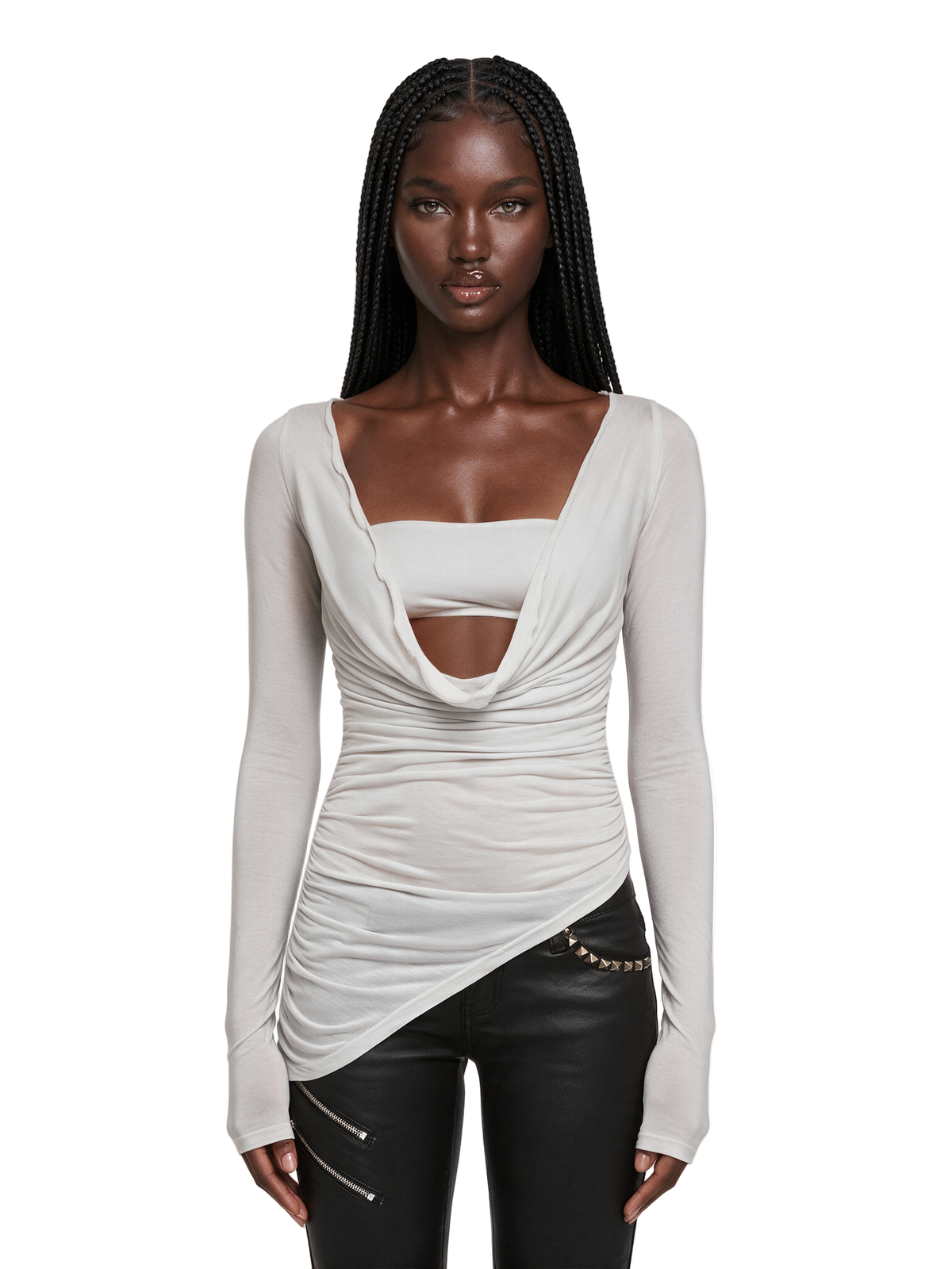 Remix Cowl Neck With Bandeau Top - Off White