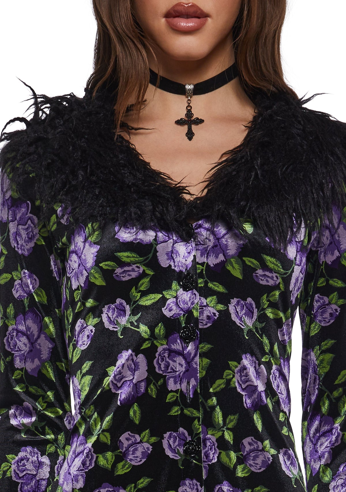 Floral Velvet Duster