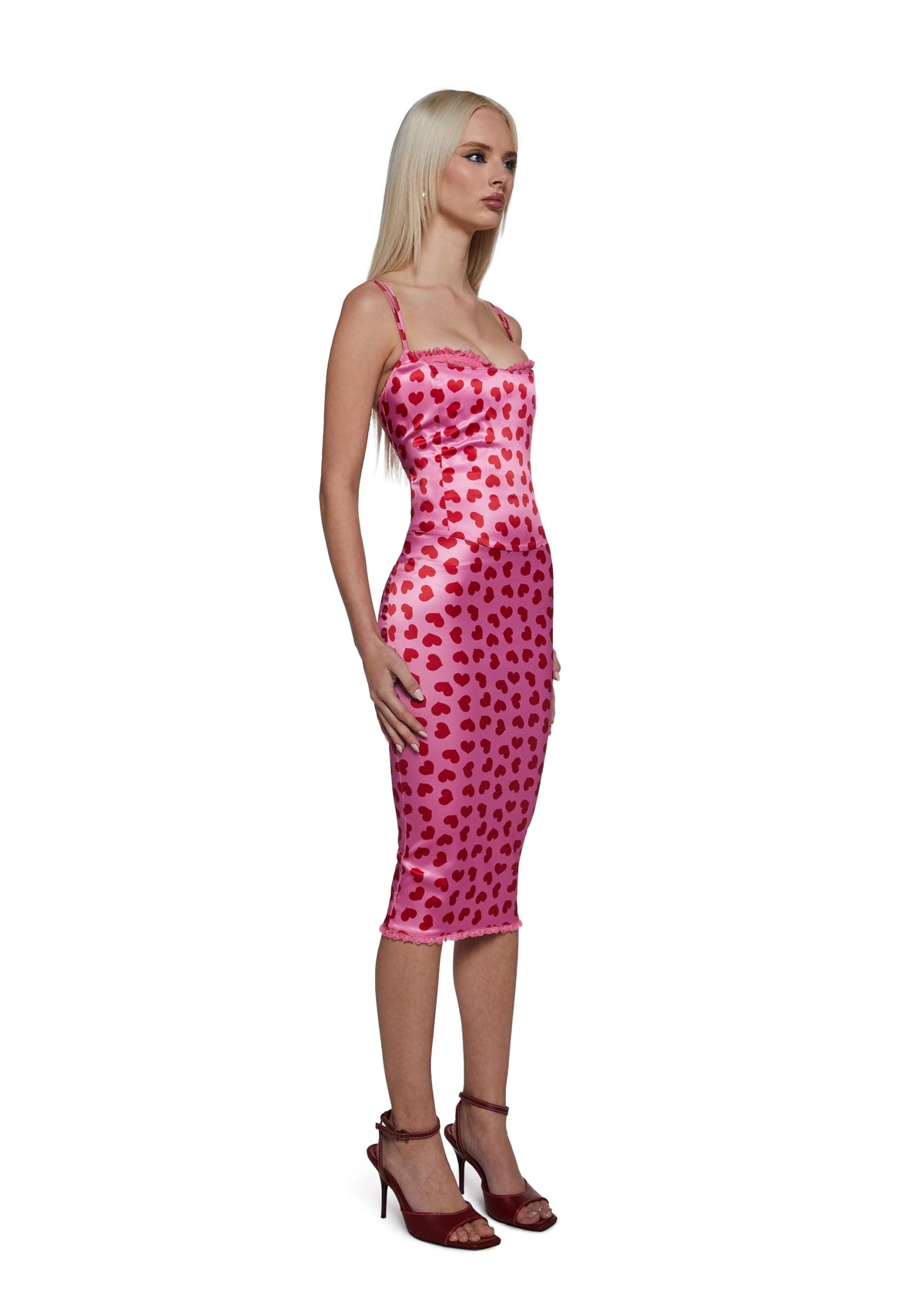 Loyal Maneater Midi Dress - Pink