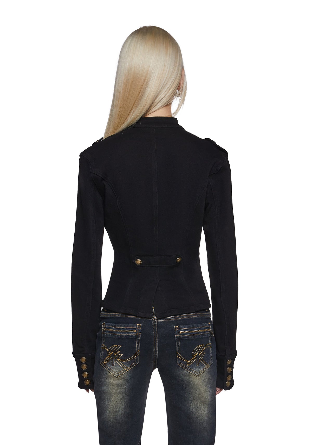 Military Parade Twill Jacket - Black