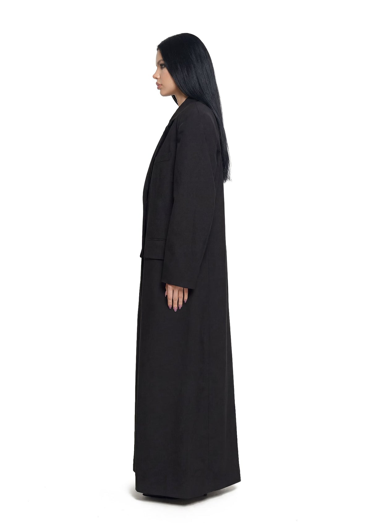 Elongated Blazer Coat - Black