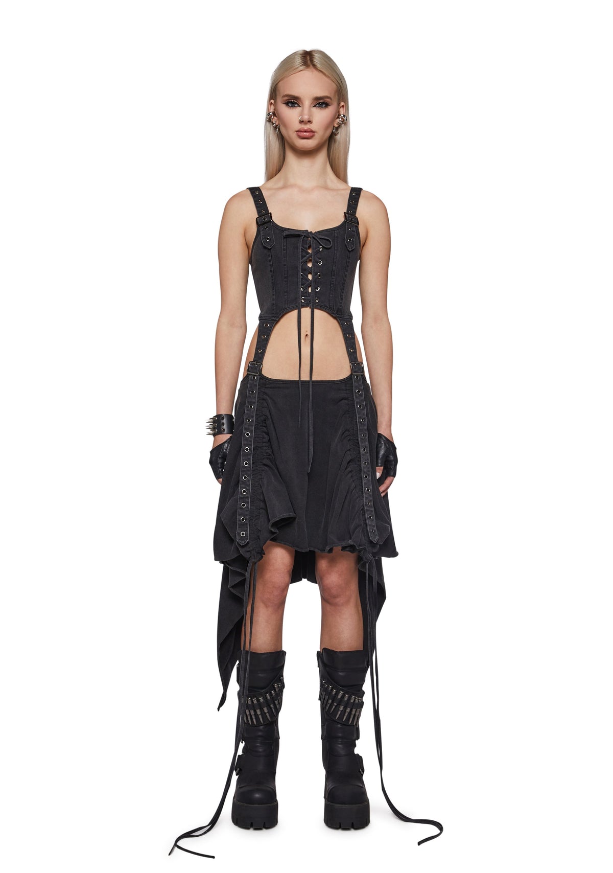 Siren Corset Waist Cut Out Midi Dress