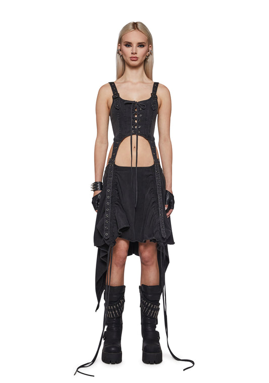 Siren Corset Waist Cut Out Midi Dress