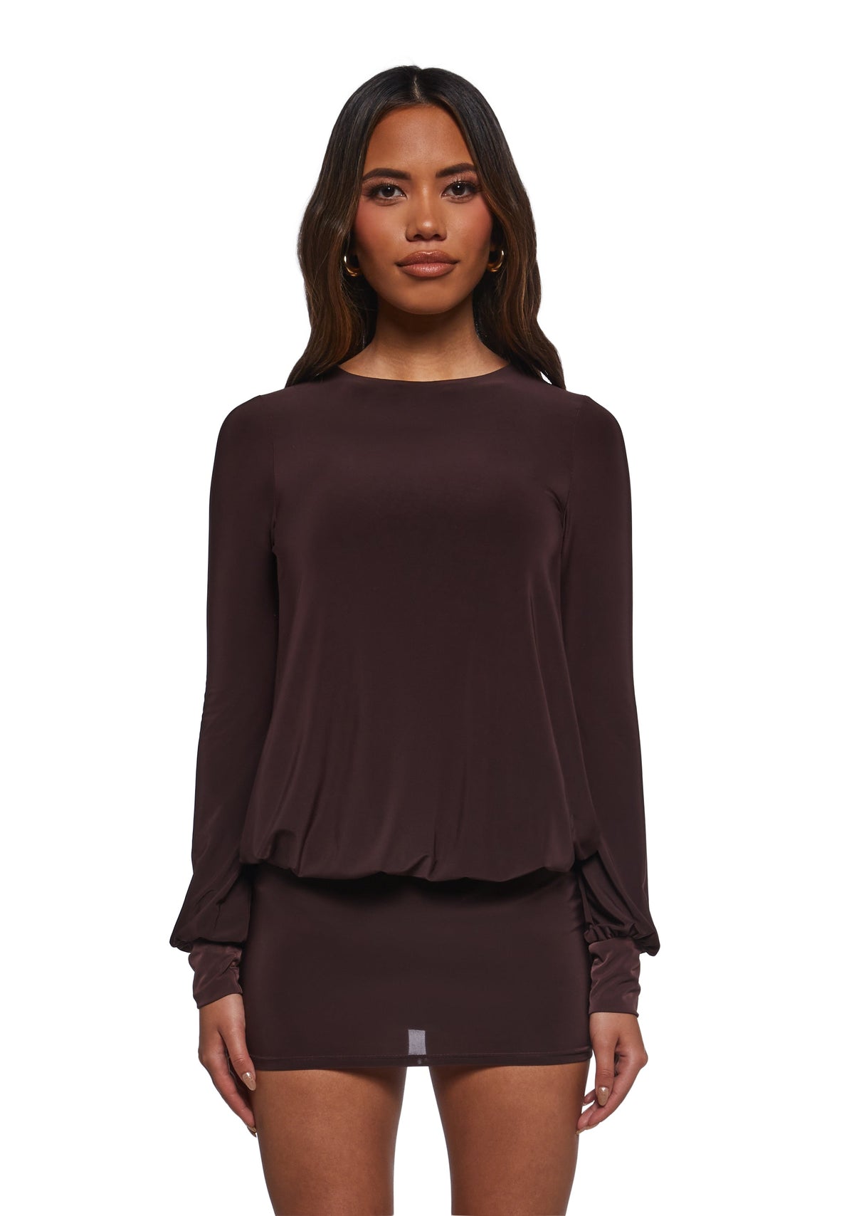 Class Clique Long Sleeve Dress - Brown