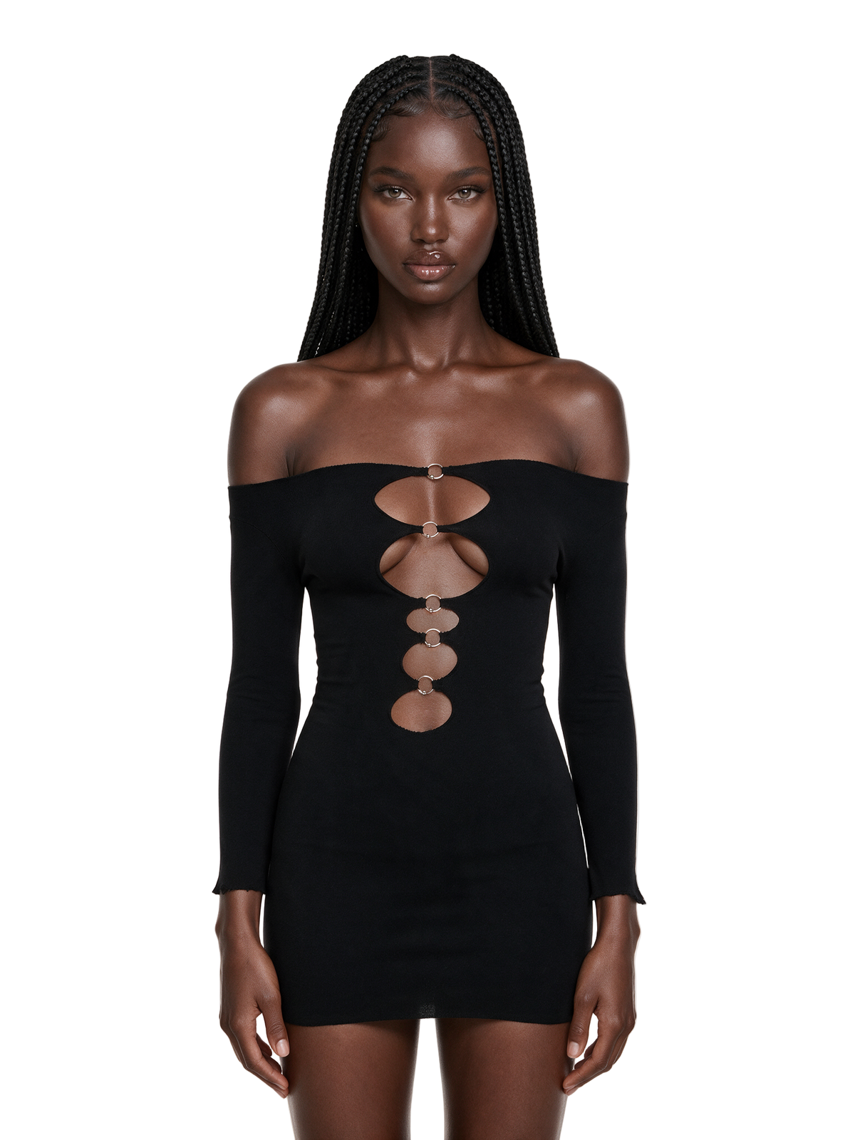 Remix Pierced Long Sleeve Mini Dress