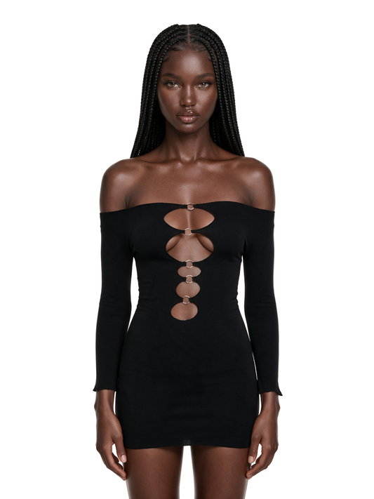 Remix Pierced Long Sleeve Mini Dress