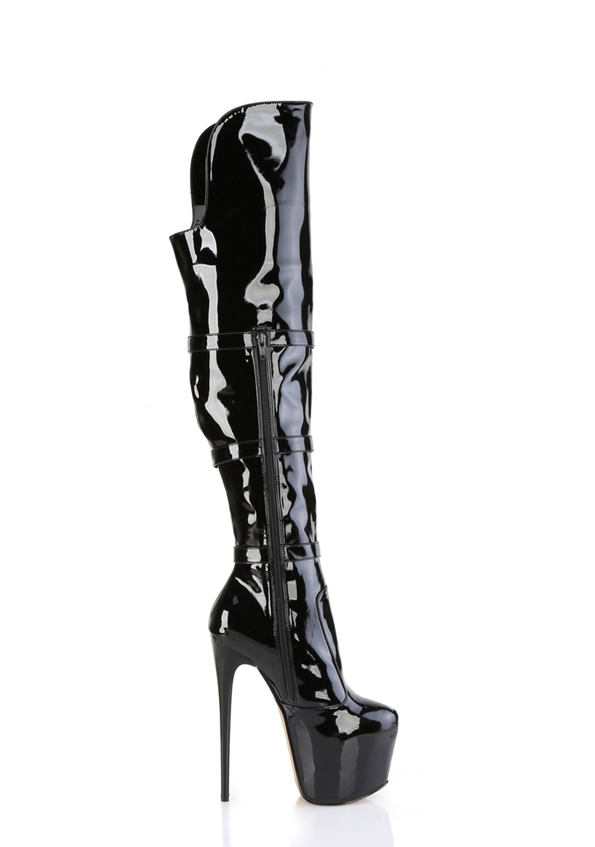 Jubilant-3018 Platform Over-The-Knee Boots-Black