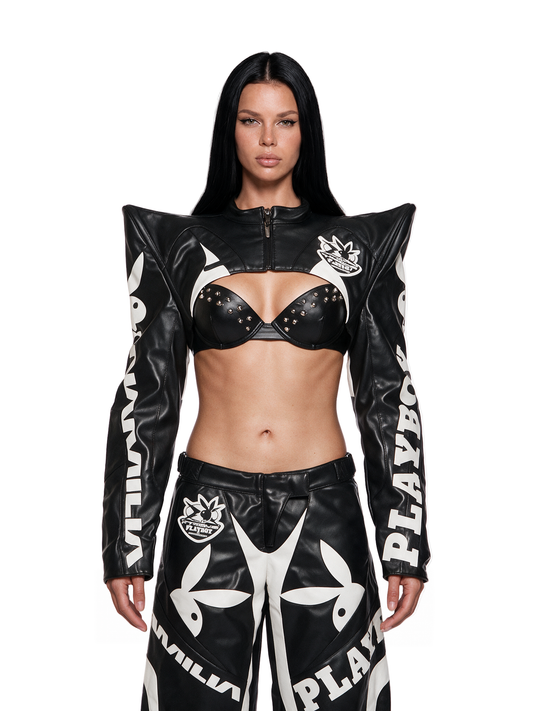 Playboy Spike Shoulder Bolero - Black