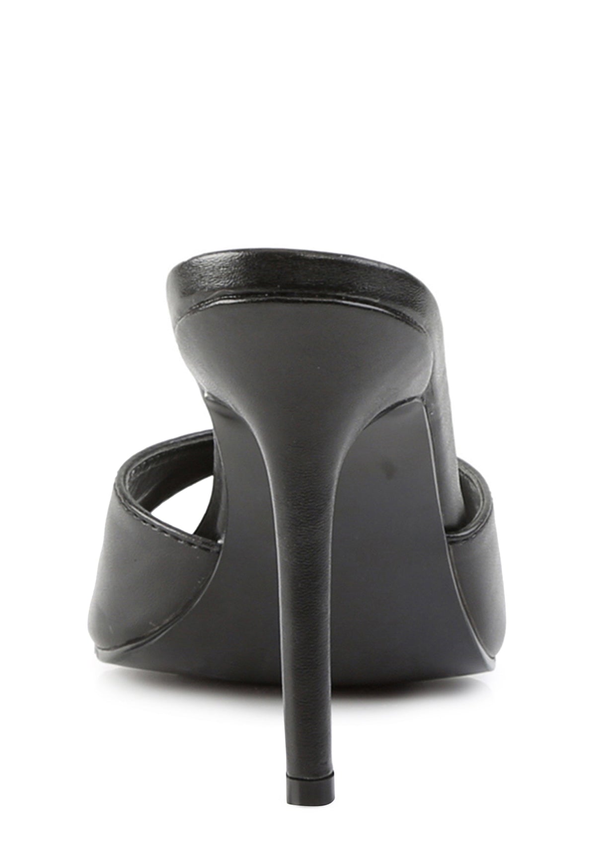 Classique-01 Peep Toe Matte Heels - Black