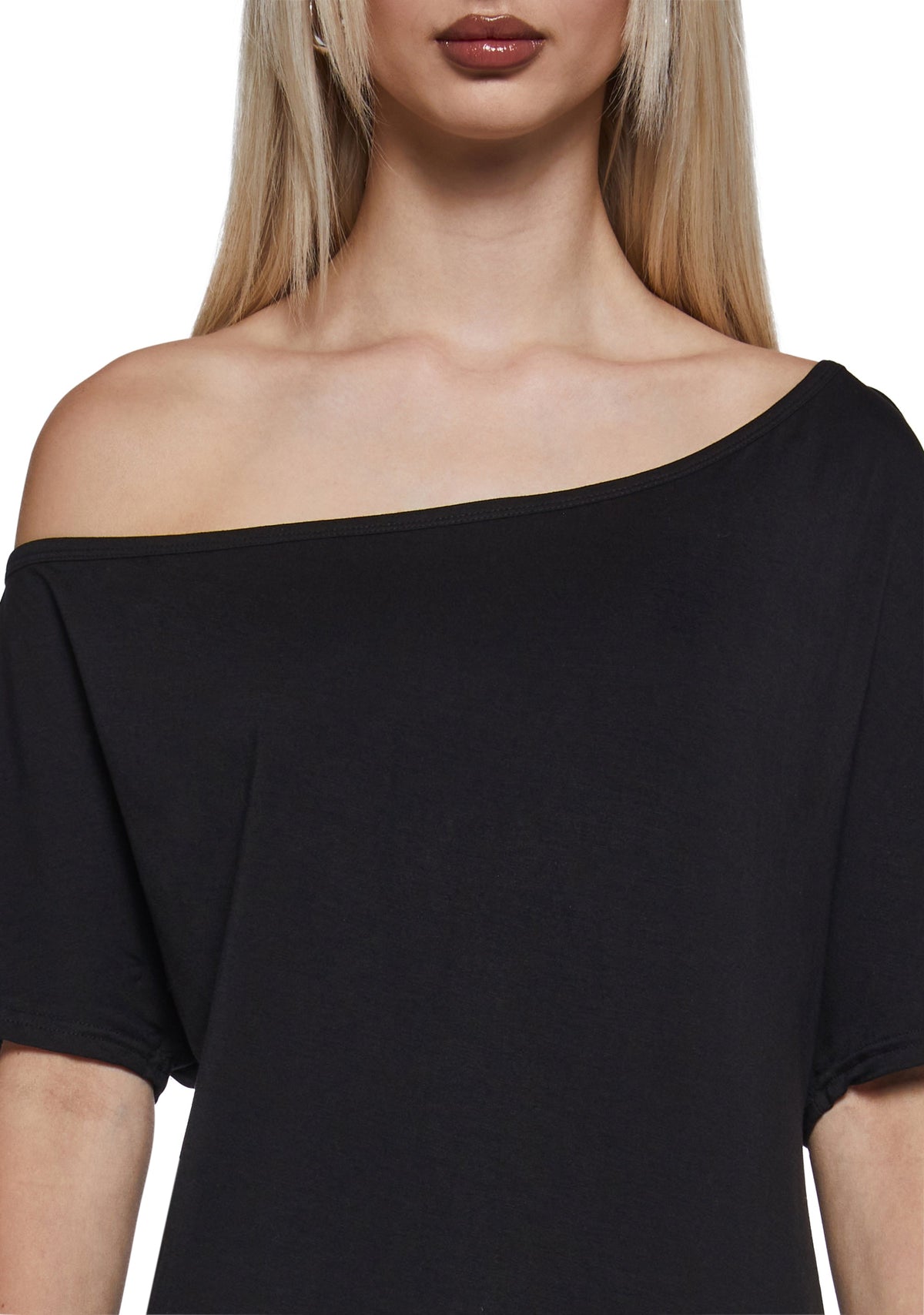 Flirting Over Oversized Tee - Black