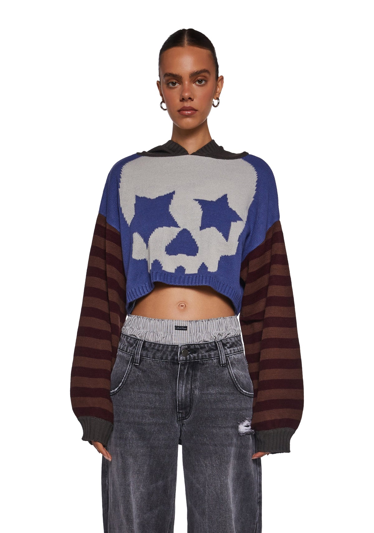 Who Invited You Cropped Hoodie