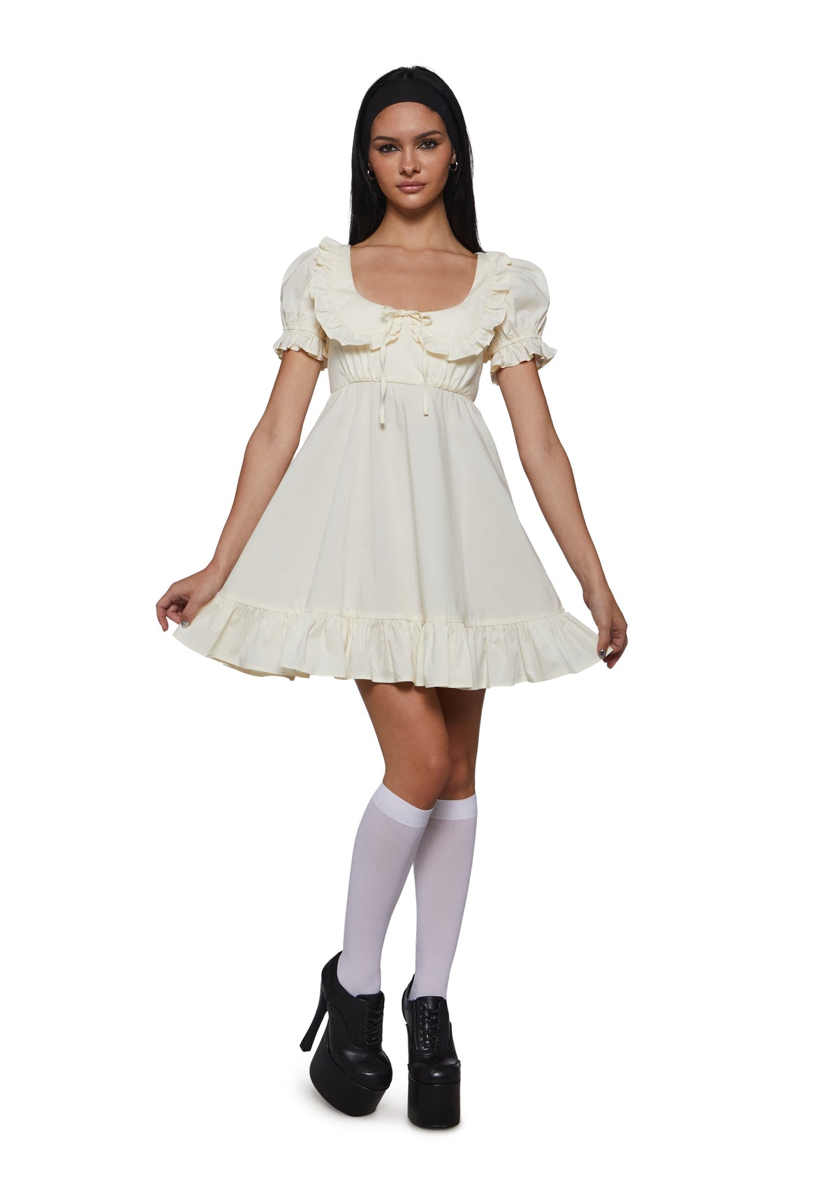 Soren Babydoll Mini Dress - Ivory