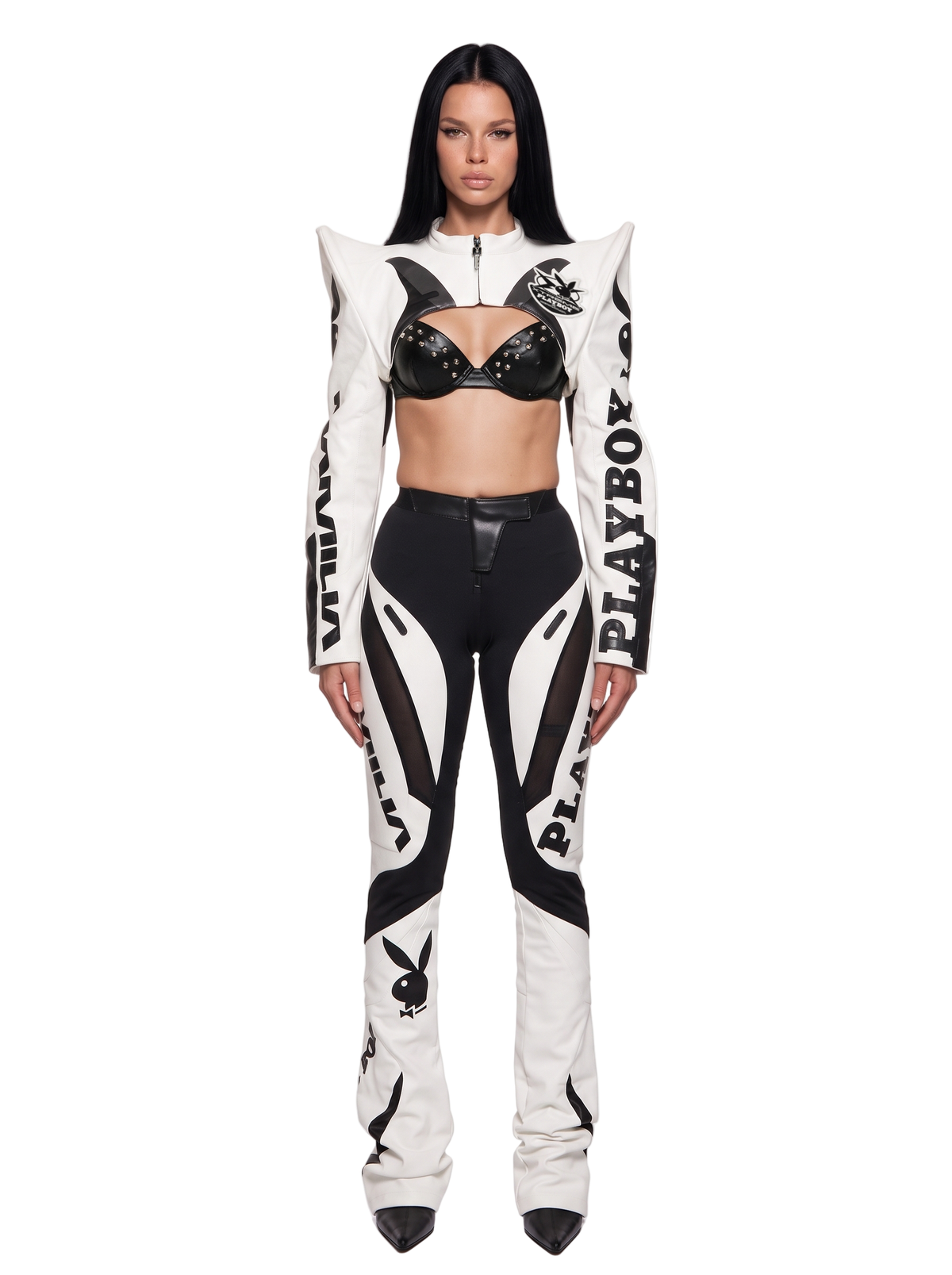 Playboy Spike Shoulder Bolero - White