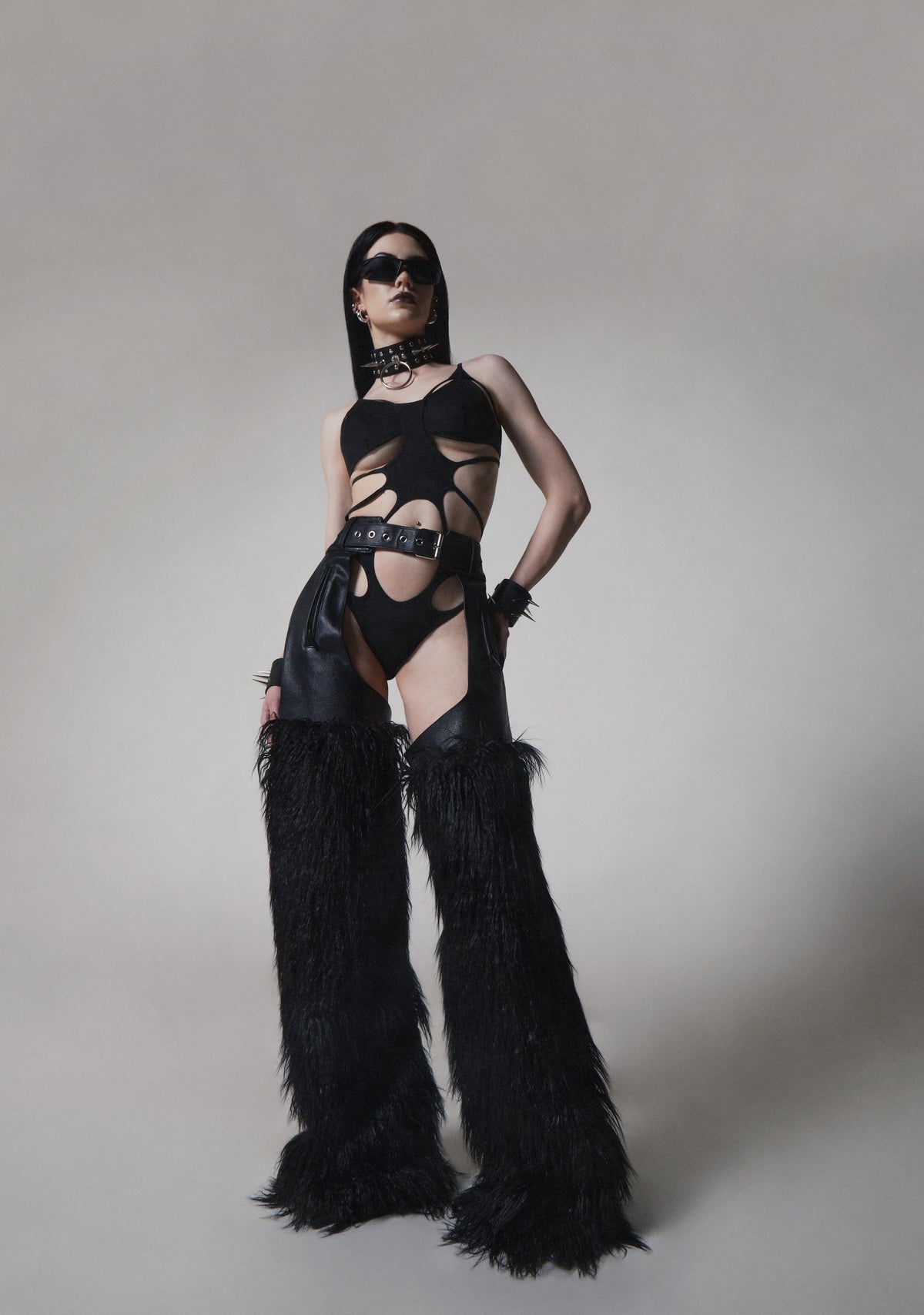 Faux Fur Chaps - Black