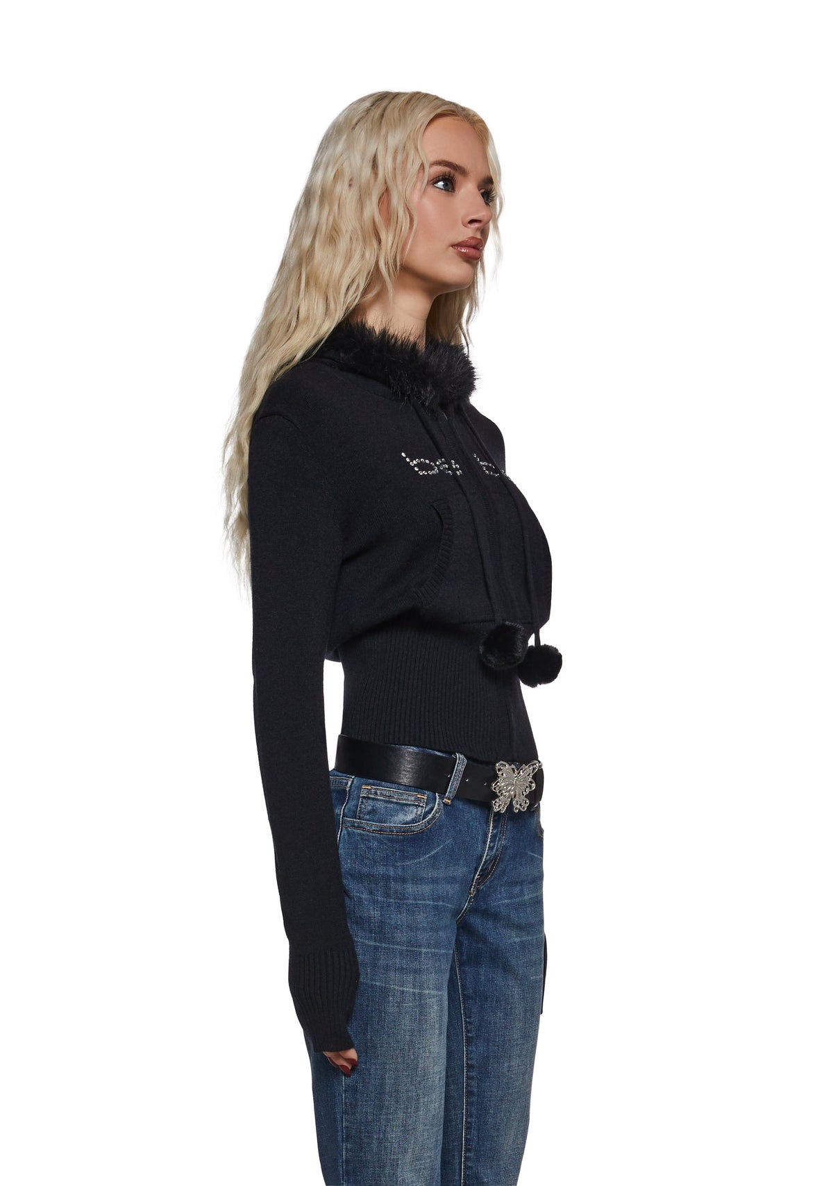 Logo Hoodie With Faux Fur Trim