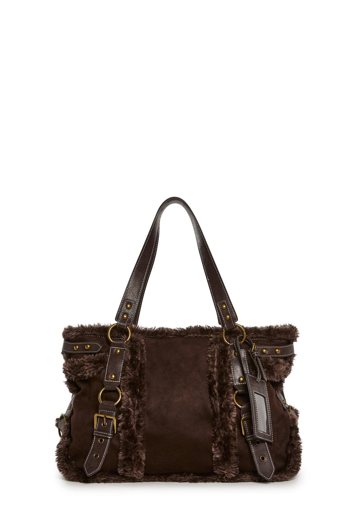 Modern Trends Fur Tote Bag - Brown