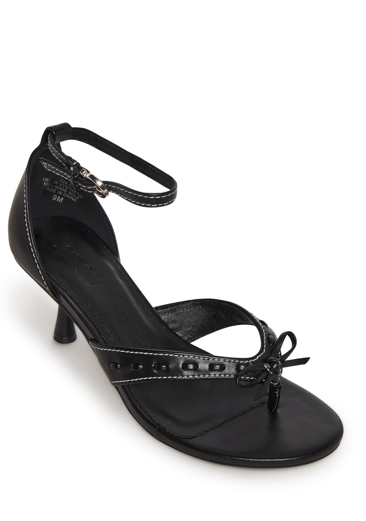 Lexi Ankle Strap Thong Sandal - Black