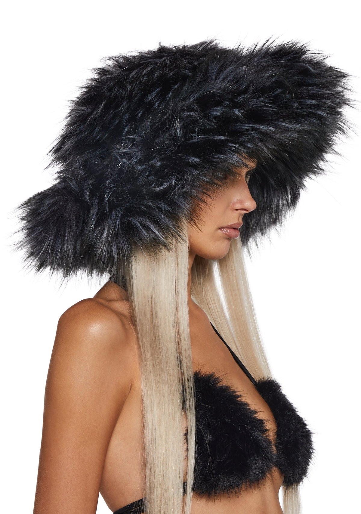 Chamber Faux Fur Bucket Hat - Gray