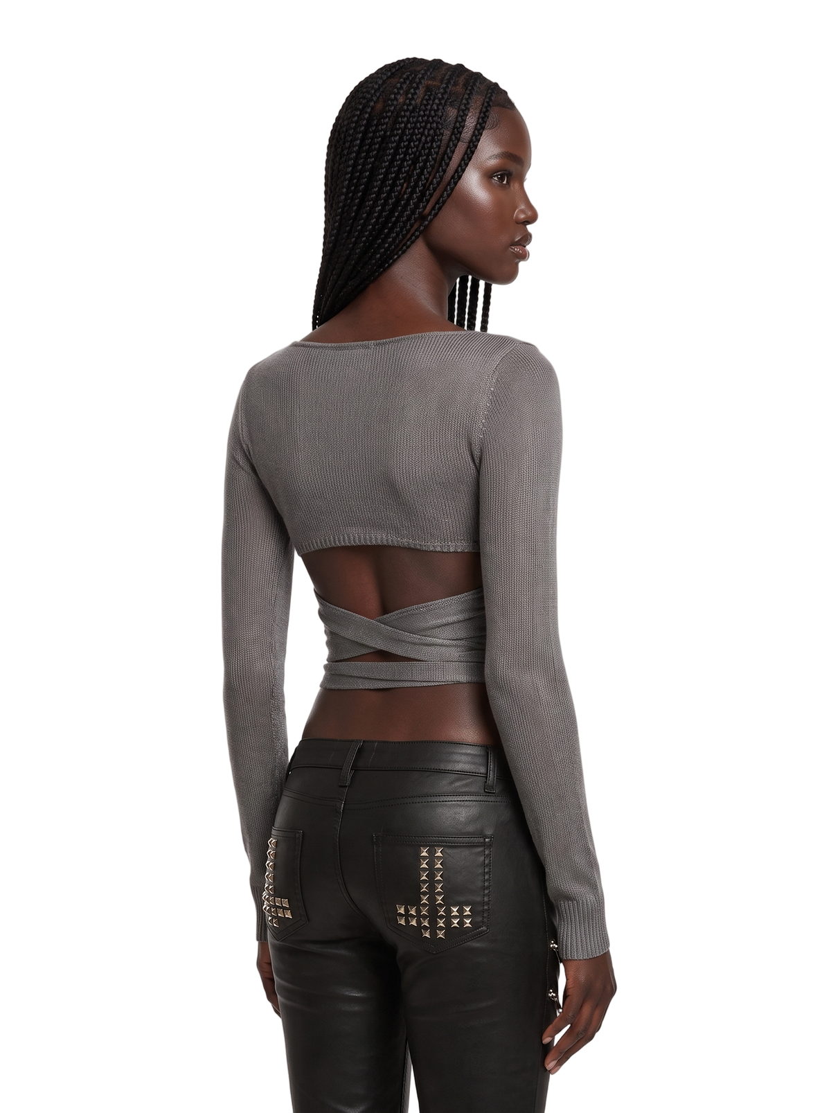 Remix Knit Wrap Long Sleeve Top