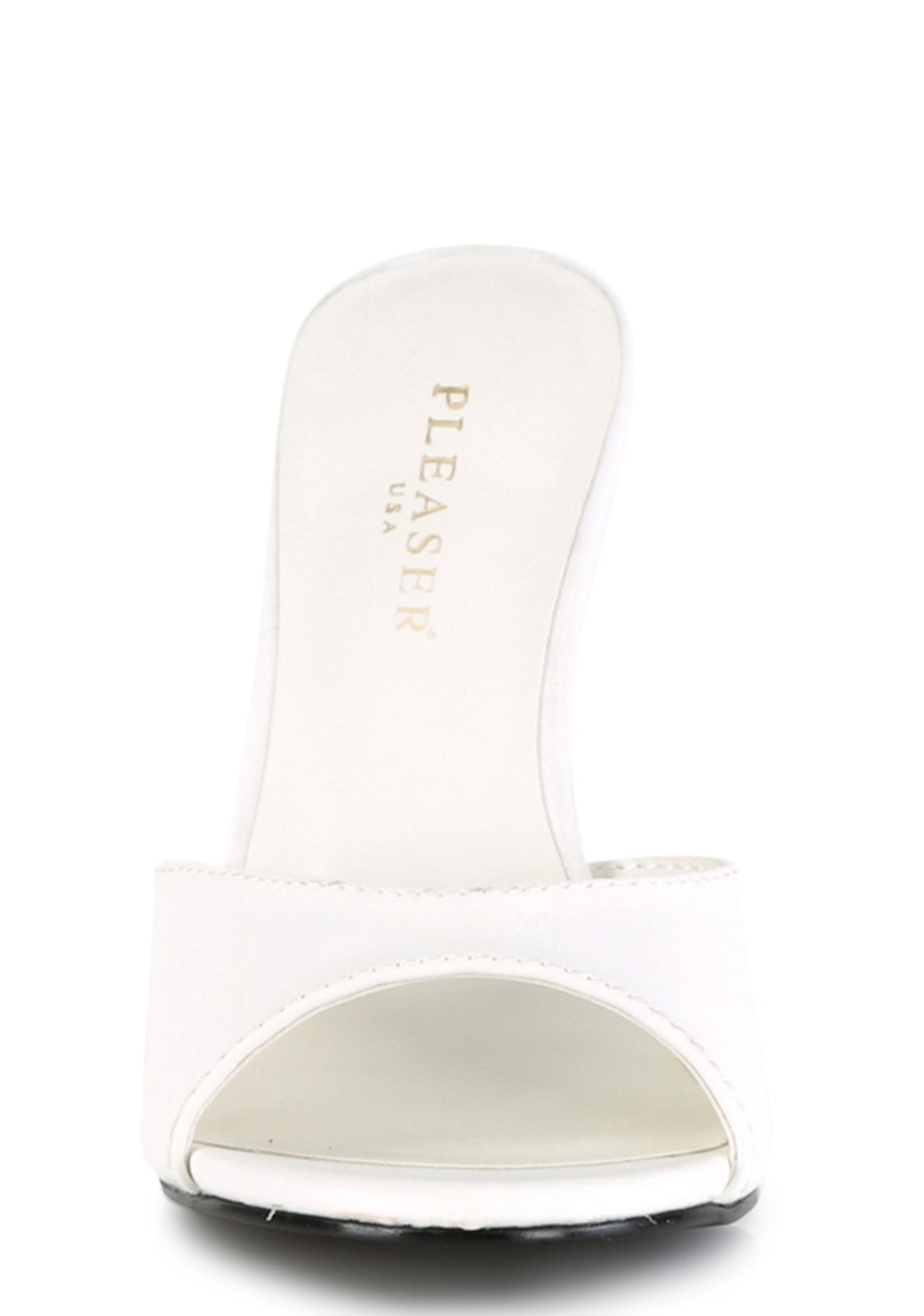Classique 01 Peep Toe Slides - White