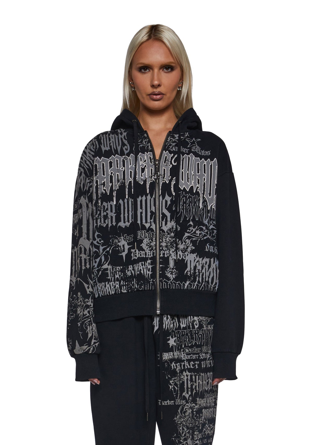 Ego Zip-Up Hoodie With Graphics